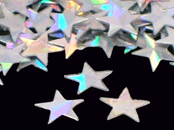 Silver Prismatic Star Confetti